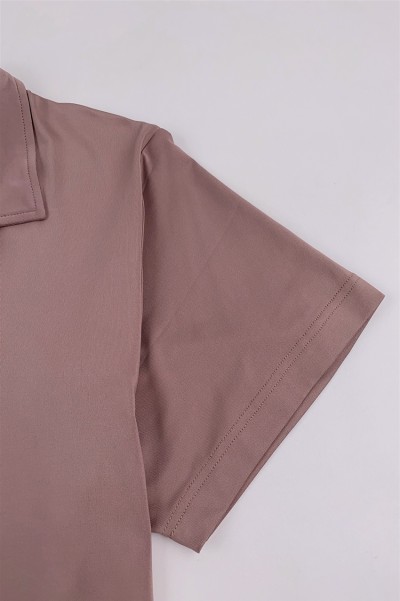 訂做淨色短袖恤衫  訂製員工制服  上班恤衫  100%Polyester 恤衫供應商 R354  細節-1